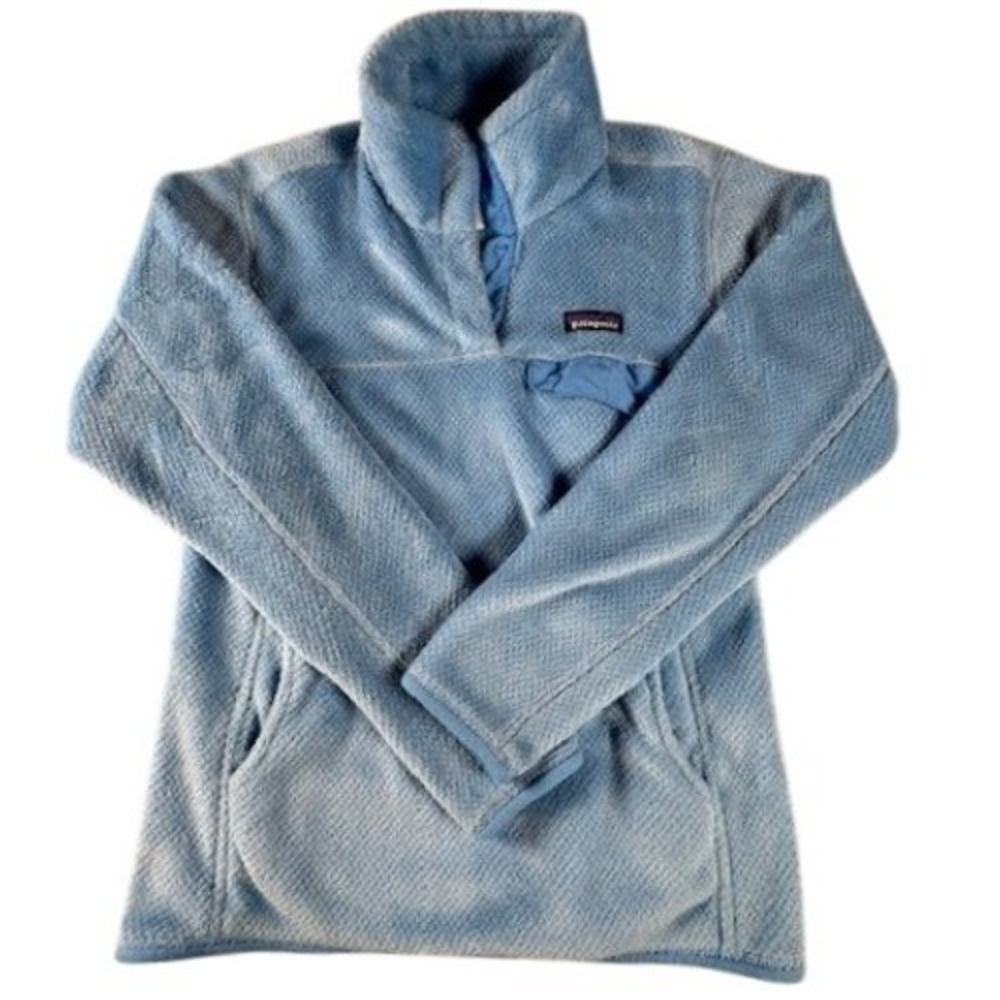 Patagonia Fleece Pullover Womens M Re-Tool Snap-T Blue High Pile Polartec Jacket